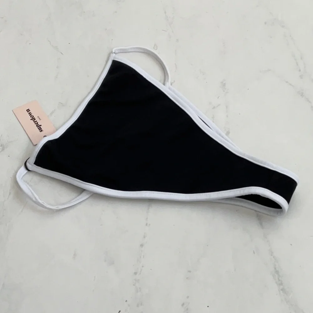 Superdown Gianna Bikini Bottom in Black and White, Size: M - Picture 7 of 7